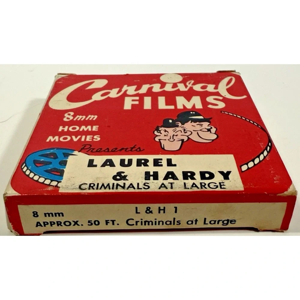 Carnival Films 8mm Home Movie Laurel & Hardy Criminals at Large L&H1 Red Box